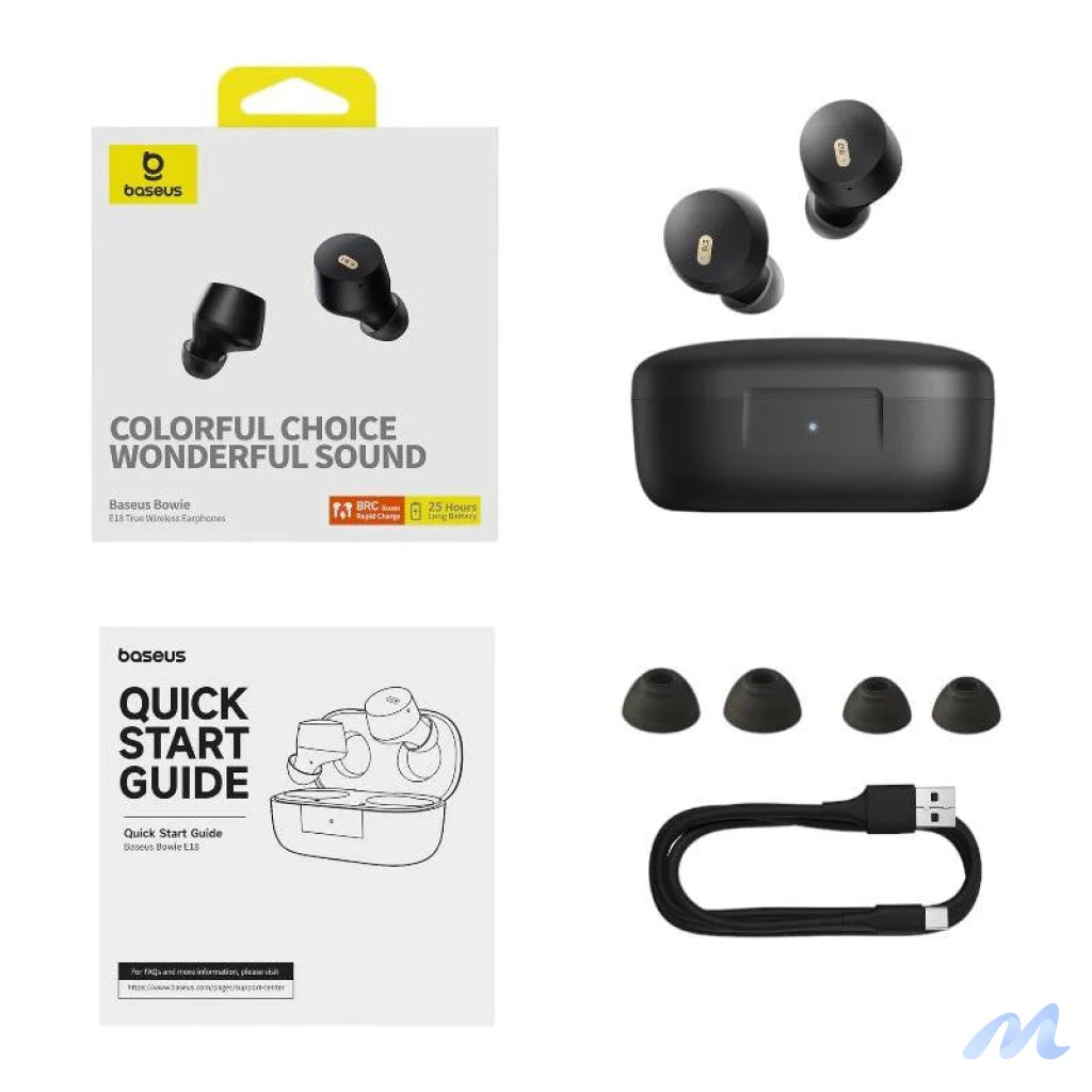 Earphones TWS Baseus Bowie E18 (black)
