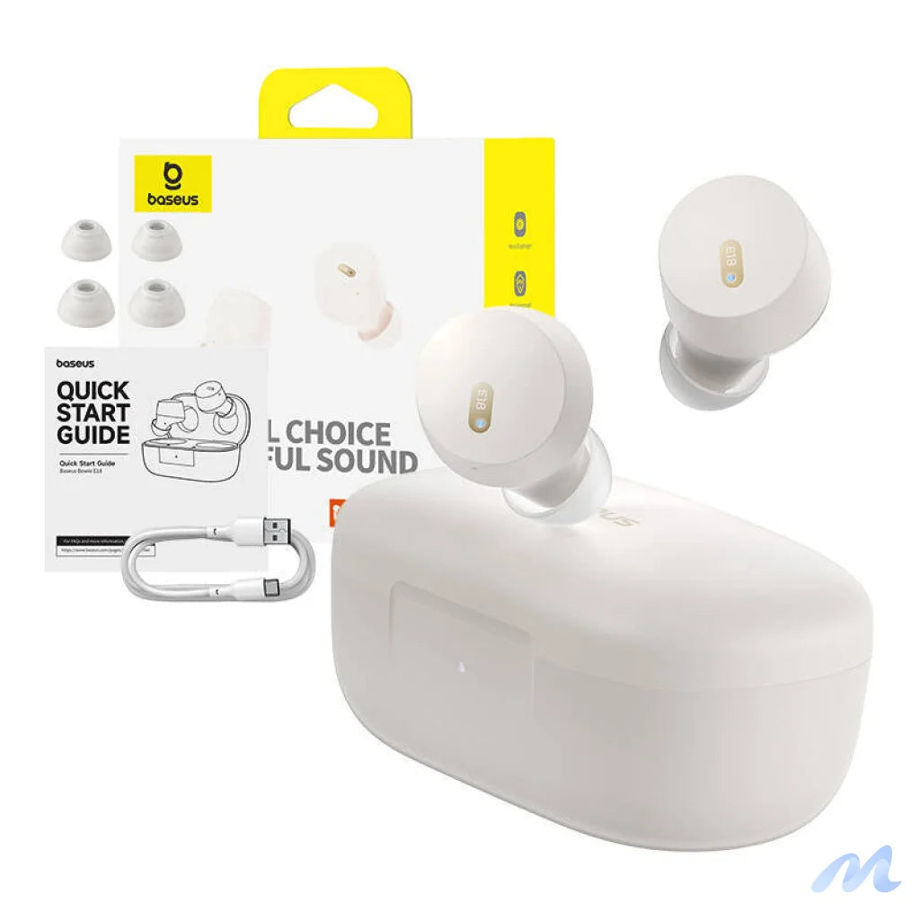 Earphones TWS Baseus Bowie E18 (white)