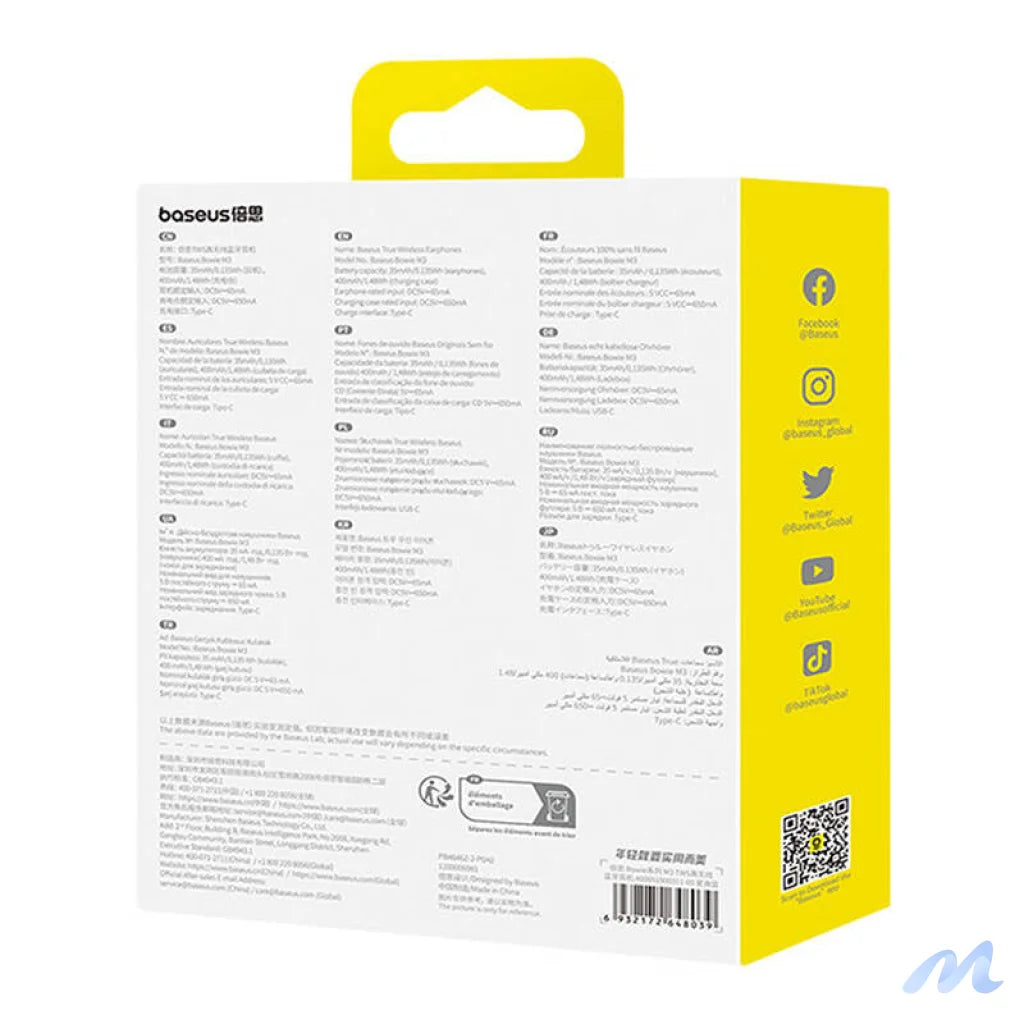 Earphones TWS Baseus Bowie M3 (blue)