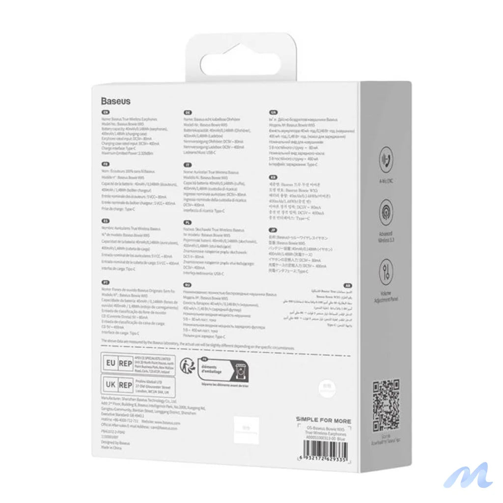 Earphones TWS Baseus Bowie WX5 (blue)