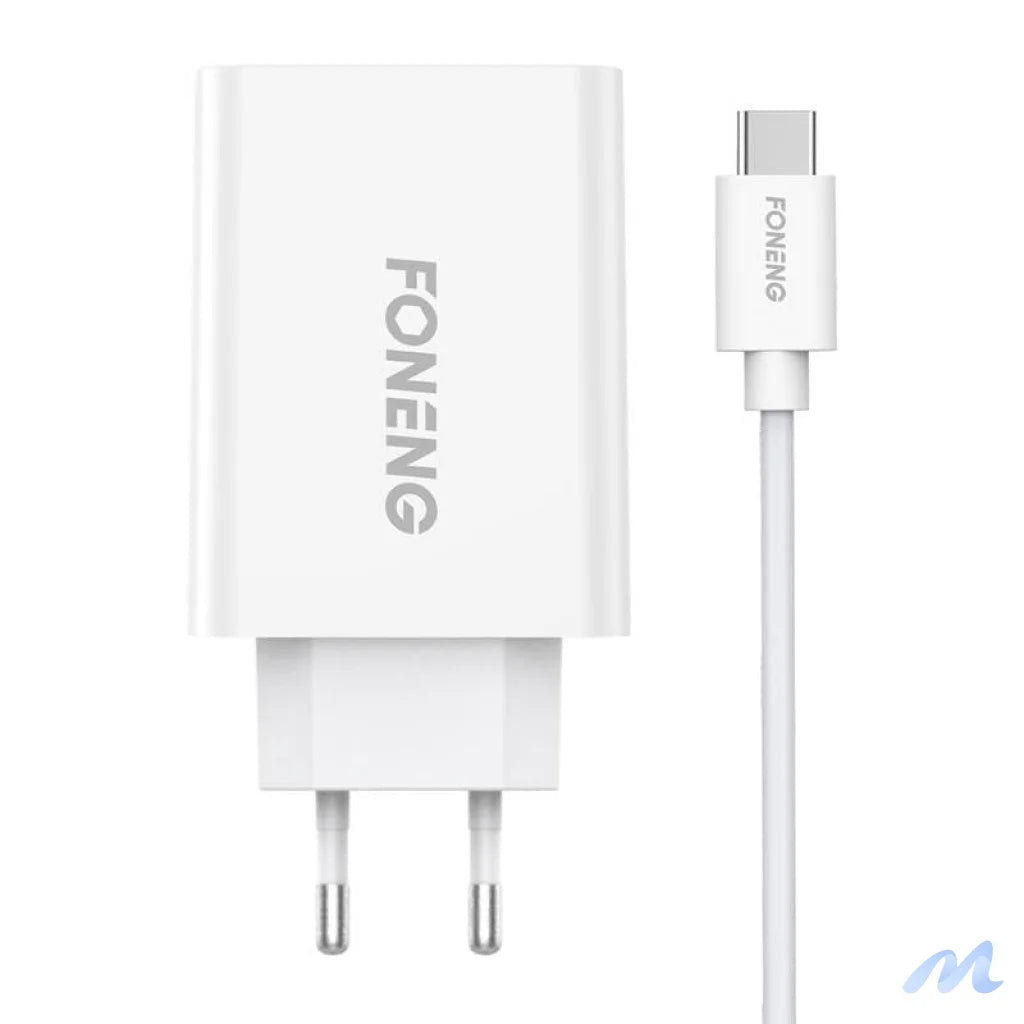 Fast charger Foneng 1x USB EU43 10.5W+ USB Type C cable