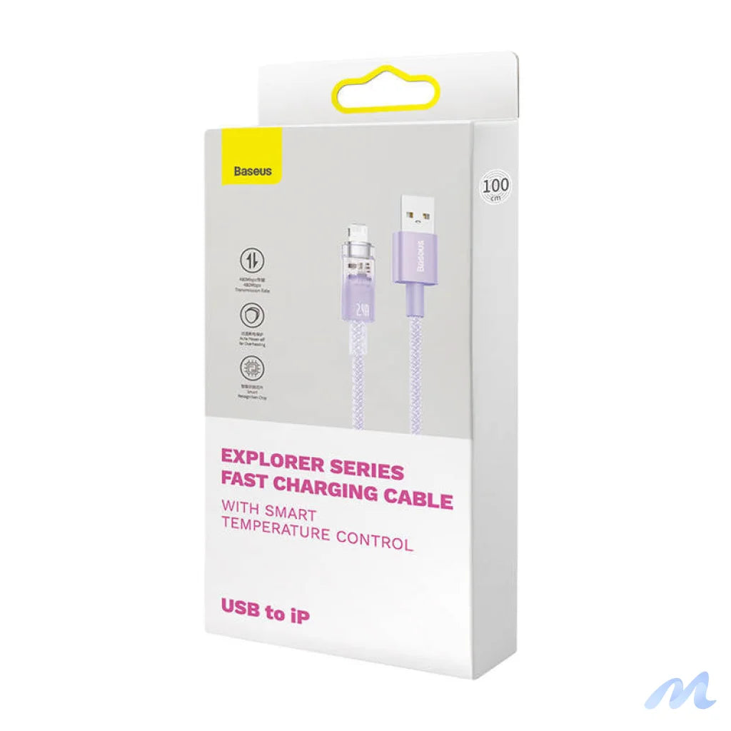 Fast Charging cable Baseus USB-A to Lightning Explorer Series 1m 2.4A (purple)