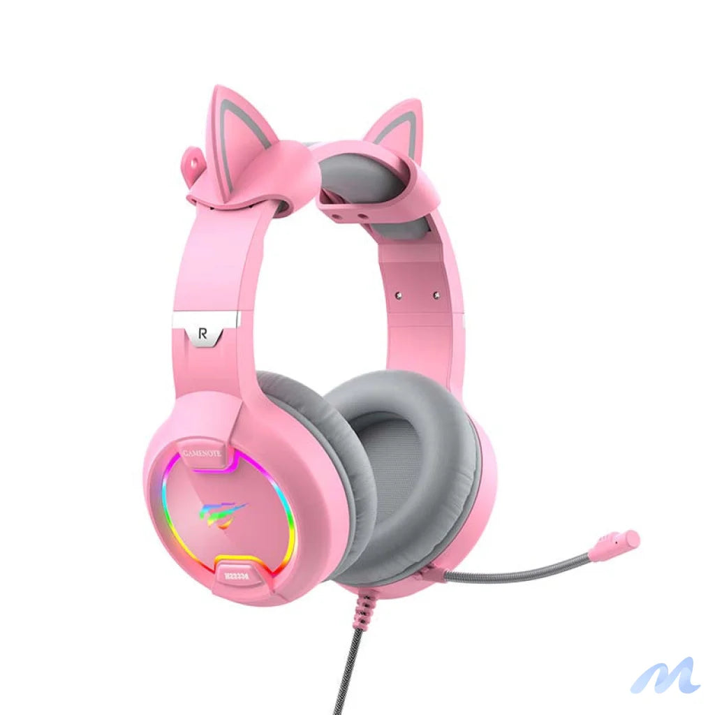 Gaming headphones Havit GAMENOTE H2233d  RGB (pink)