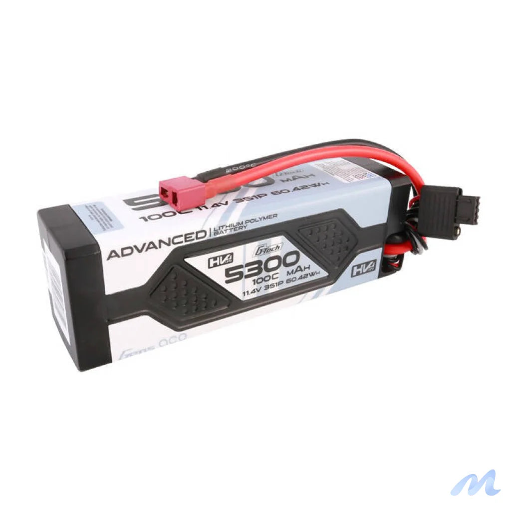 Gens ace Advanced G-Tech 5300mAh 11.4V 3S1P 100C HV car Lipo Battery Pack Hardcase with Deans Plug