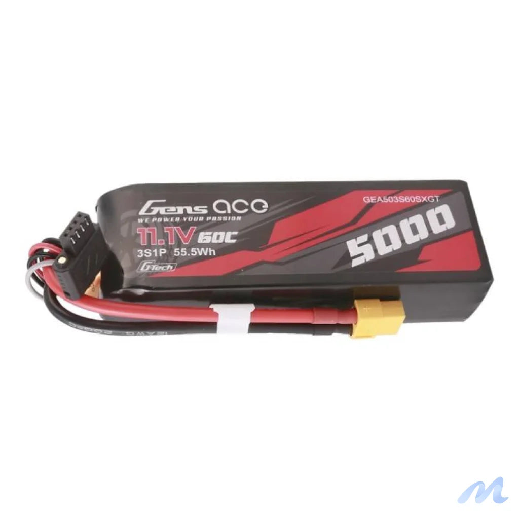 Gens ace G-Tech 5000mAh 11.1V 60C 3S1P Lipo With XT60 Plug