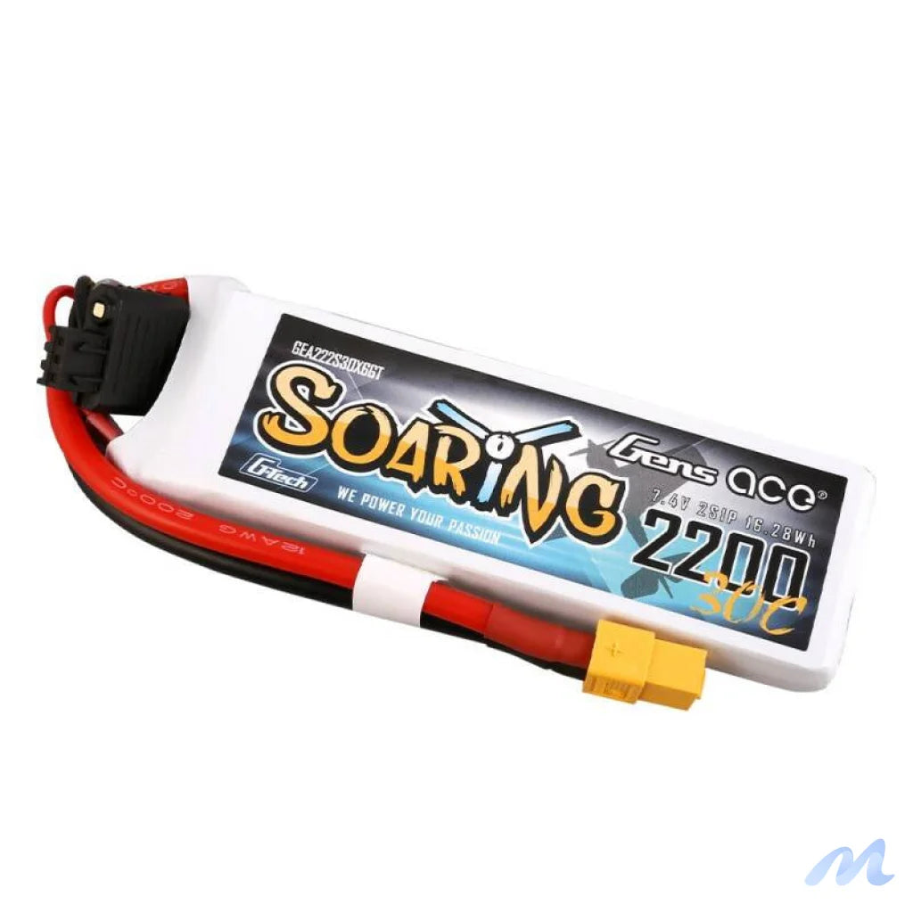 Gens Ace G-Tech Soaring 2200mAh 7.4V 30C 2S1P XT60 Battery