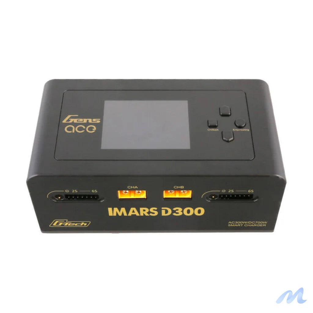 Gens Ace IMARS D300 G-Tech Channel AC/DC 300W/700W RC Battery Charger-EU Black