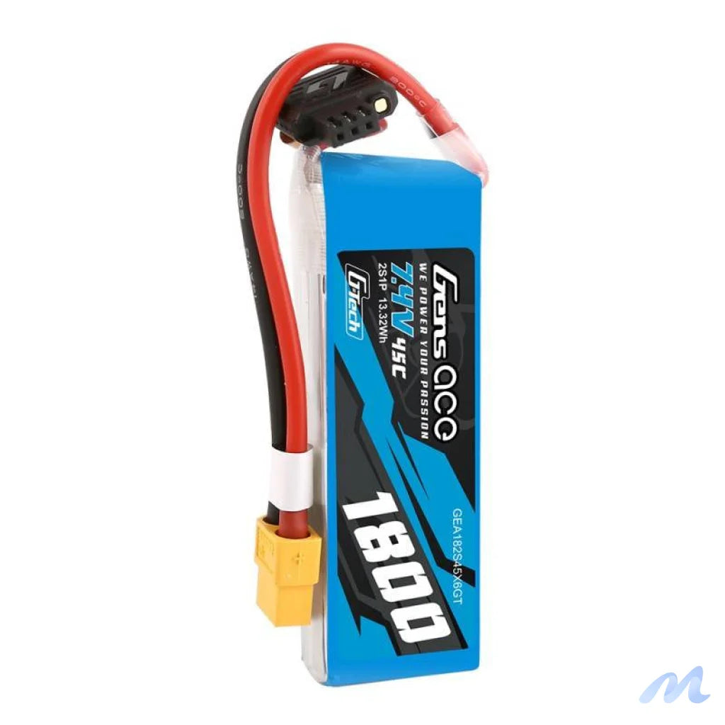 GensAce G-Tech LiPo 1800mAh 7.4V 45C 2S1P XT60 Battery