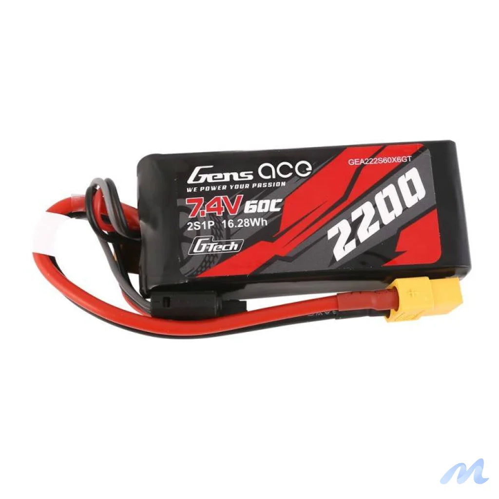 GensAce G-Tech LiPo 2200mAh 7.4V 60C 2S1P XT60 Battery