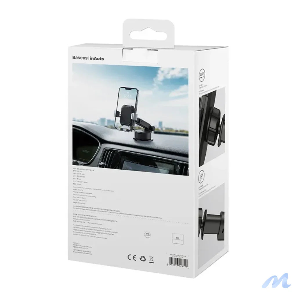Gravity car mount for Baseus Tank phone with suction cup (black)
