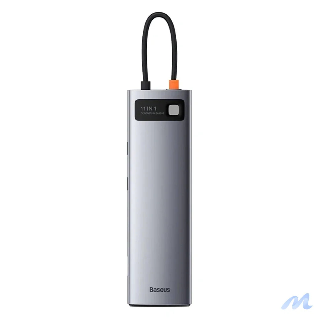 Hub 11in1 Baseus Metal Gleam Series, USB-C to 3x USB 3.0 + 2x HDMI + USB-C PD + Ethernet RJ45 + microSD/SD + VGA + AUX