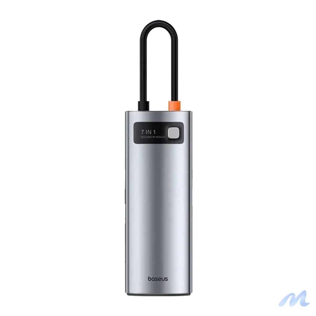 Hub 7in1 Baseus Gleam, USB-C to 1x HDMI4K 60Hz + 3x USB3.0 + 1x PD + 1x SD/TF (grey)