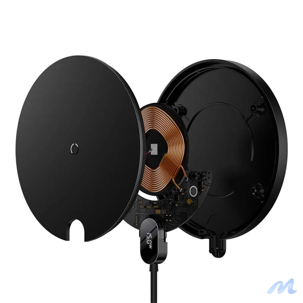 Inductive wireless charger Baseus Digital LED 15W (black)
