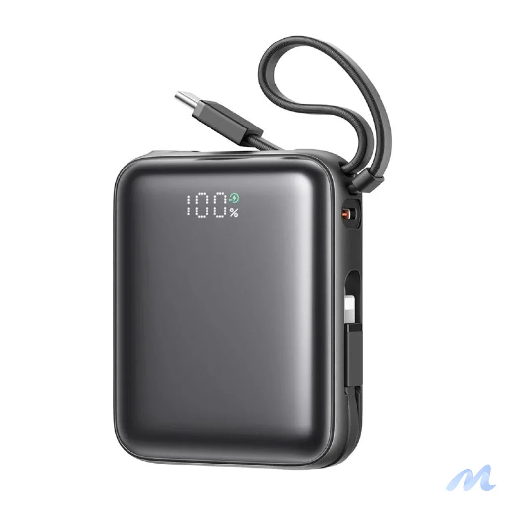 Joyroom Mini PowerBank JR-PBF27 22.5W with dual cable 10000mAh (black)