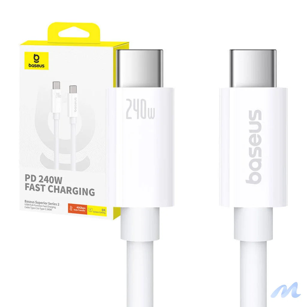 Kabel USB-C do USB-C Baseus Superior USB4, 240W, 1m (biały)