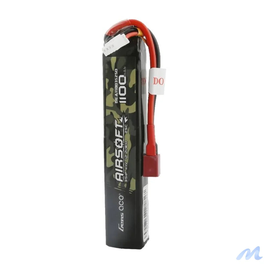 Lipo Gens ace 25C 1100mAh 3S1P 11.1V Airsoft Gun battery with T-plug