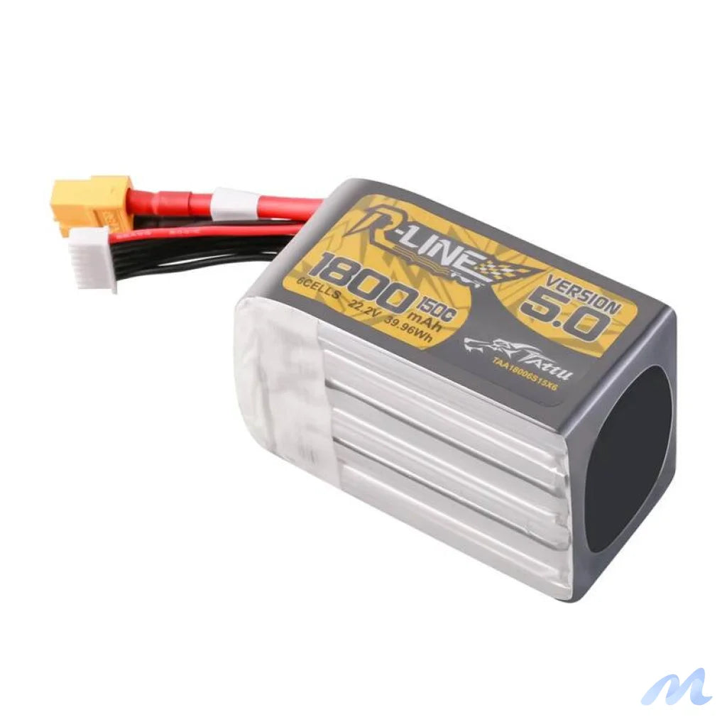Lipo Tattu R-Line Version 5.0 1800mAh 22.2V 150C 6S battery with XT60 connector