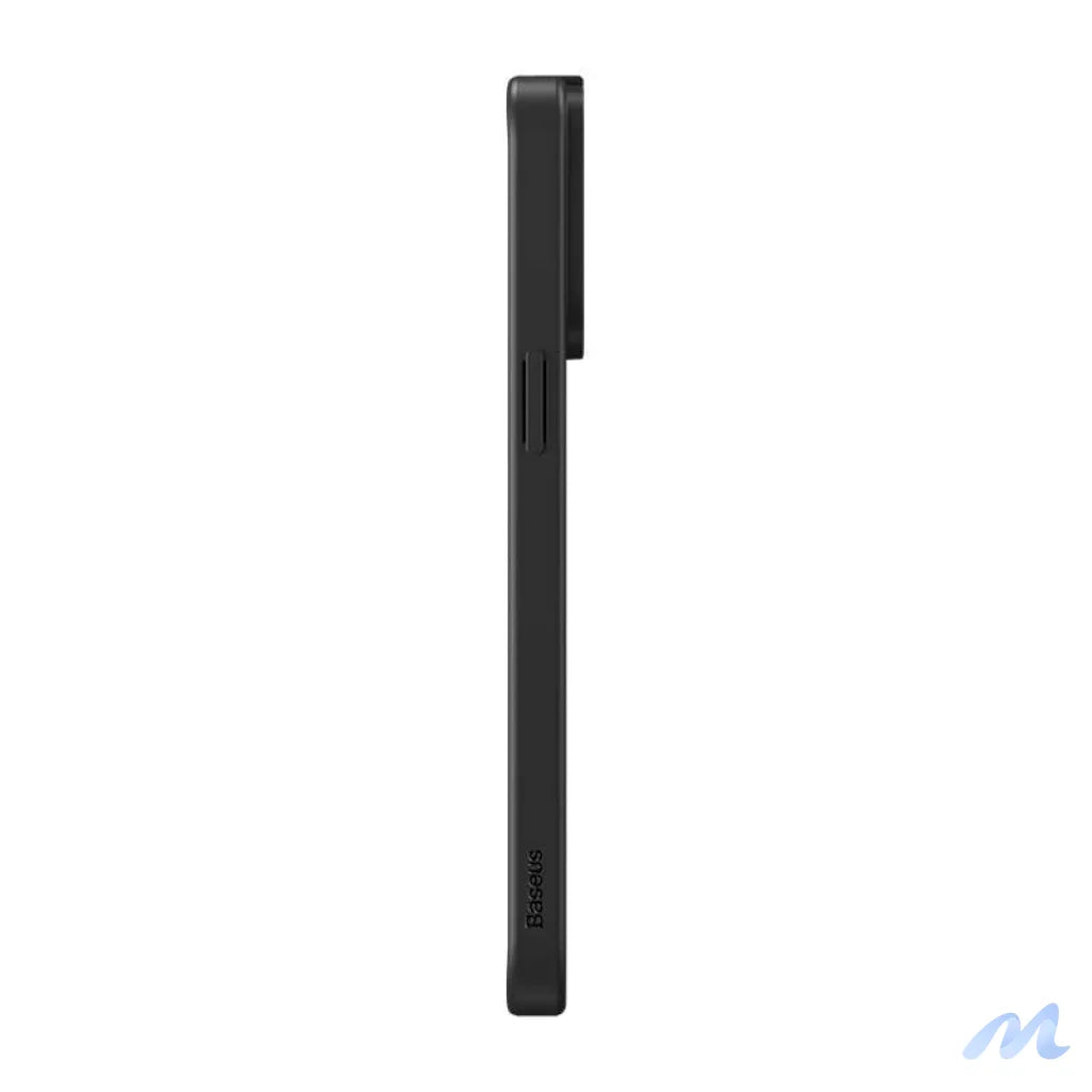 Magnetic Case Baseus Synthetic Fiber Series for iPhone 14 Pro (black)+ tempered glass + cleaning kit