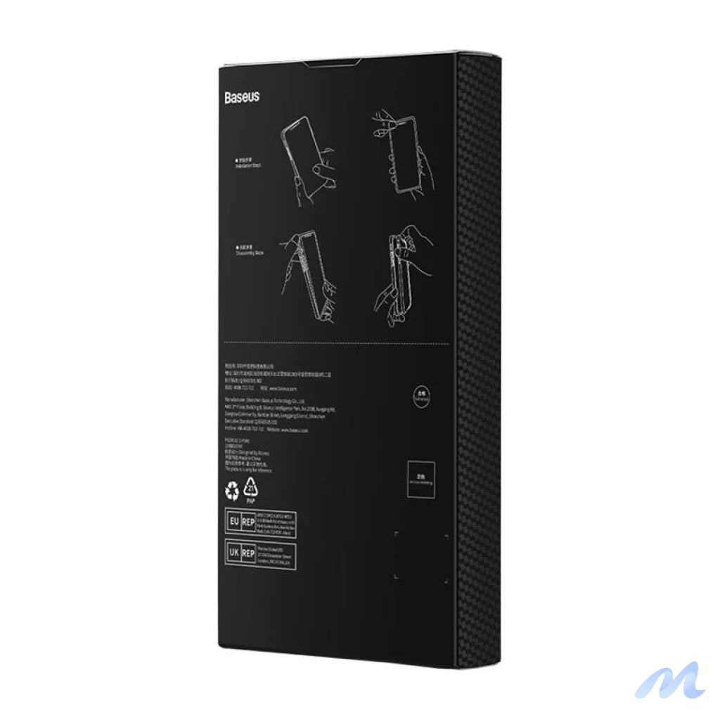 Magnetic Case Baseus Synthetic Fiber Series for iPhone 14 Pro (black)+ tempered glass + cleaning kit