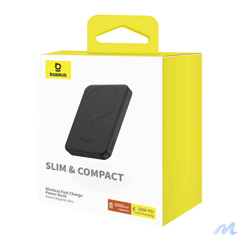 Magnetic Mini Powerbank Baseus 5000mAh, USB-C 20W (black)
