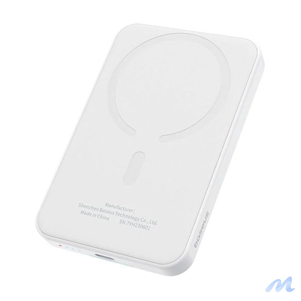 Magnetic Mini Powerbank Baseus 5000mAh, USB-C 20W (white)