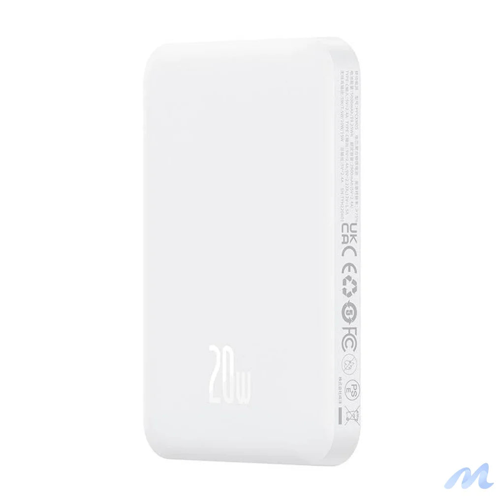 Magnetic Mini Powerbank Baseus 5000mAh, USB-C 20W (white)