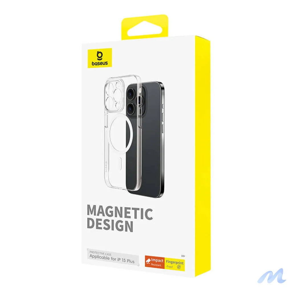Magnetic Phone Case for iPhone 15 Plus Baseus OS-Lucent Series (Clear)