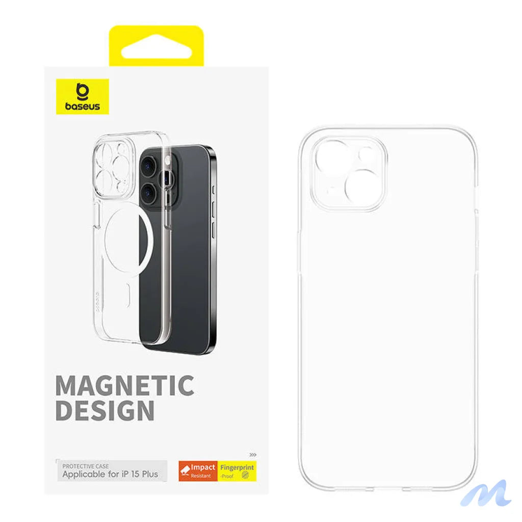 Magnetic Phone Case for iPhone 15 Plus Baseus OS-Lucent Series (Clear)