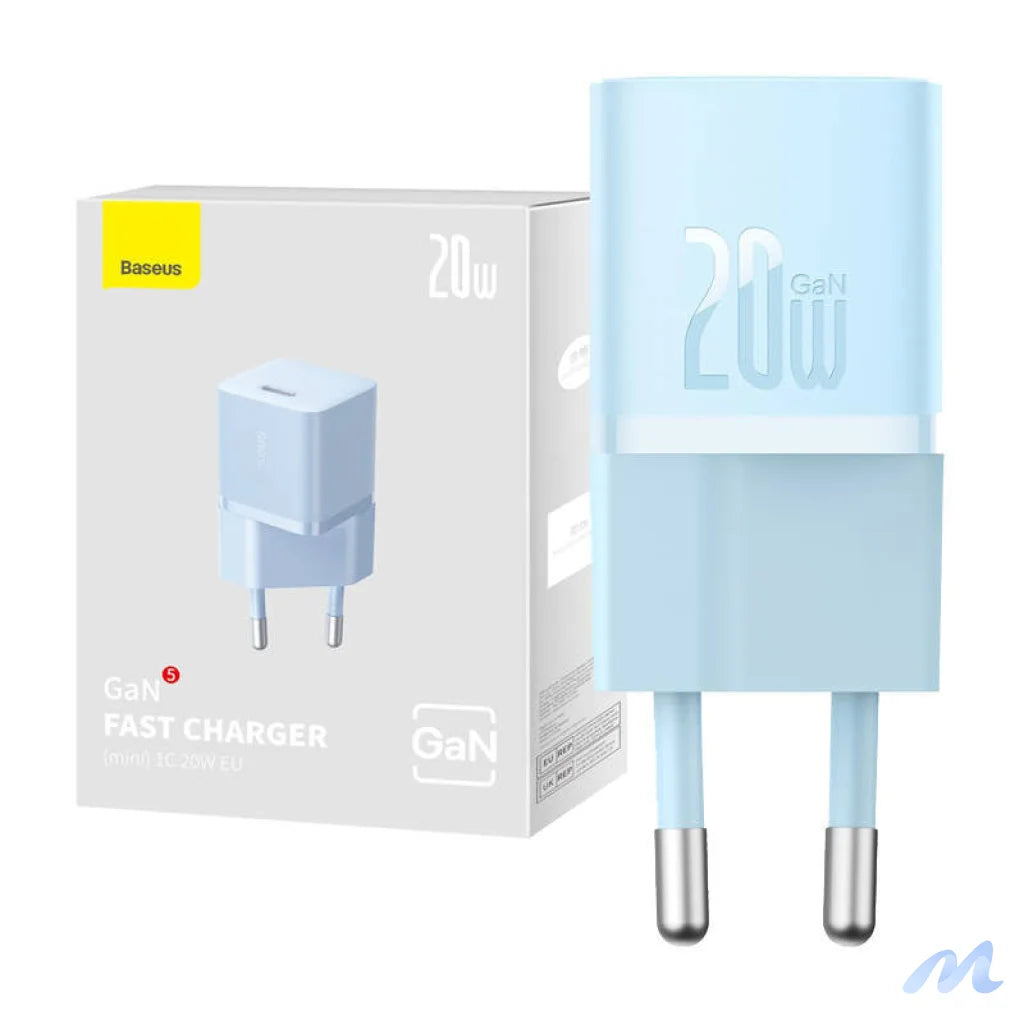 Mini wall charger Baseus GaN5 20W (blue)