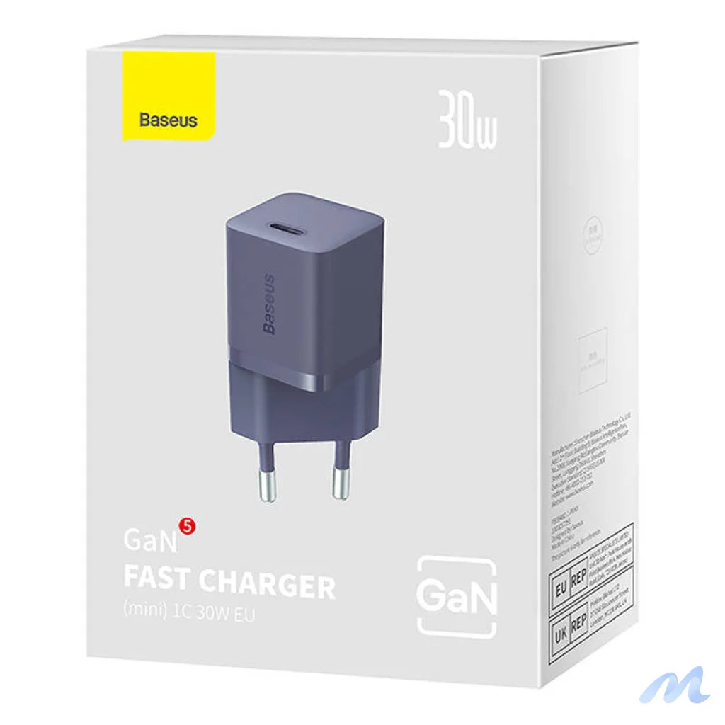Mini wall charger Baseus GaN5 30W (purple)