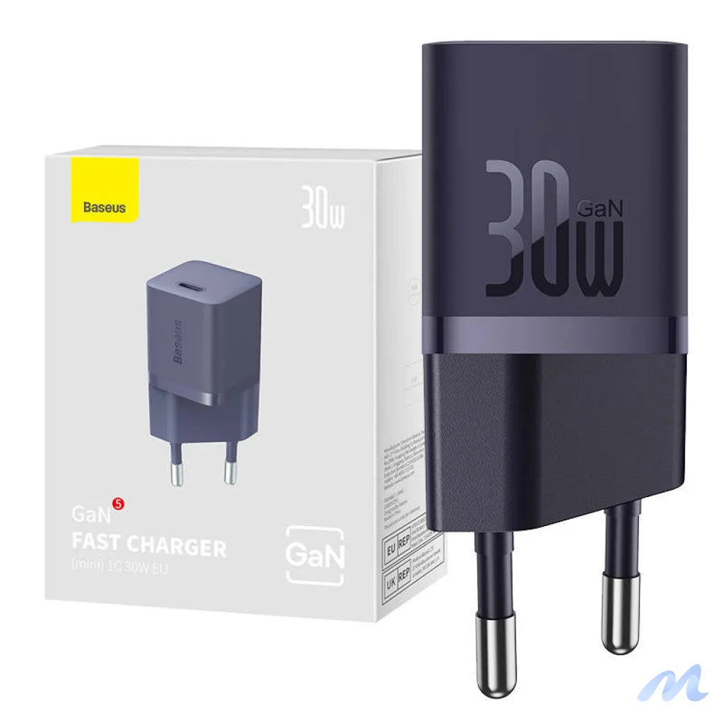Mini wall charger Baseus GaN5 30W (purple)