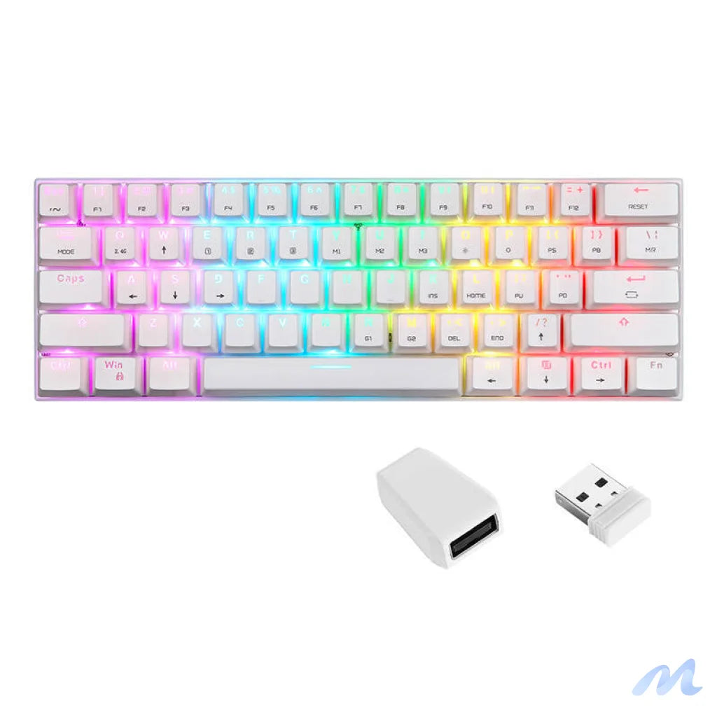 Motospeed SK62 Wireless Mechanical Keyboard White (blue switches)