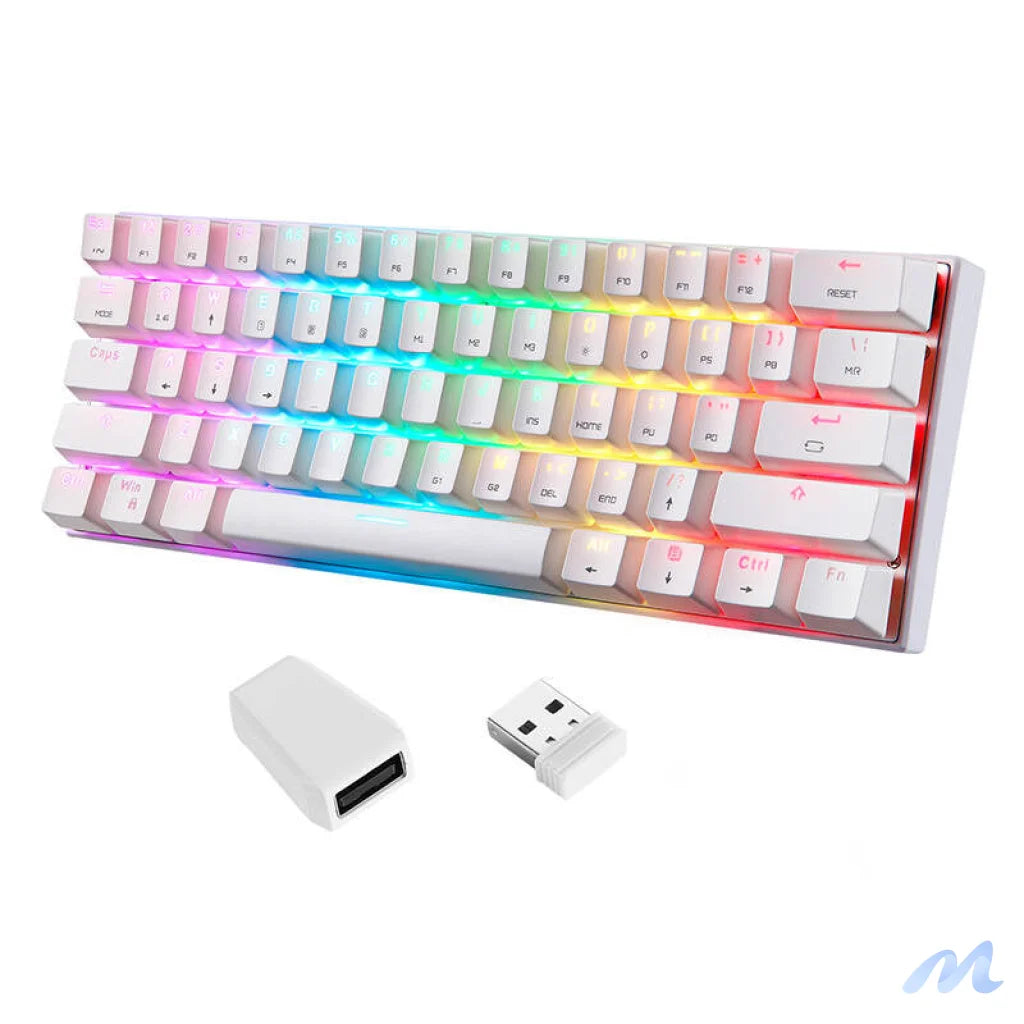 Motospeed SK62 Wireless Mechanical Keyboard White (blue switches)