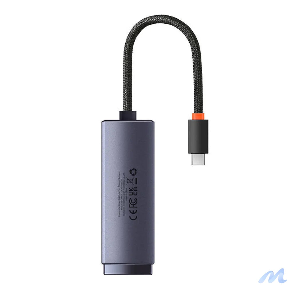 Network adapter Baseus Lite Series USB-C to RJ45 (grey)