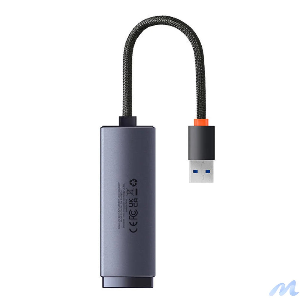 Network adapter Baseus Lite Series USB to RJ45, 1000Mbps (grey)