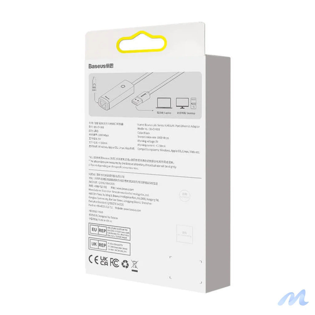 Network adapter Baseus Lite Series USB to RJ45 (black)