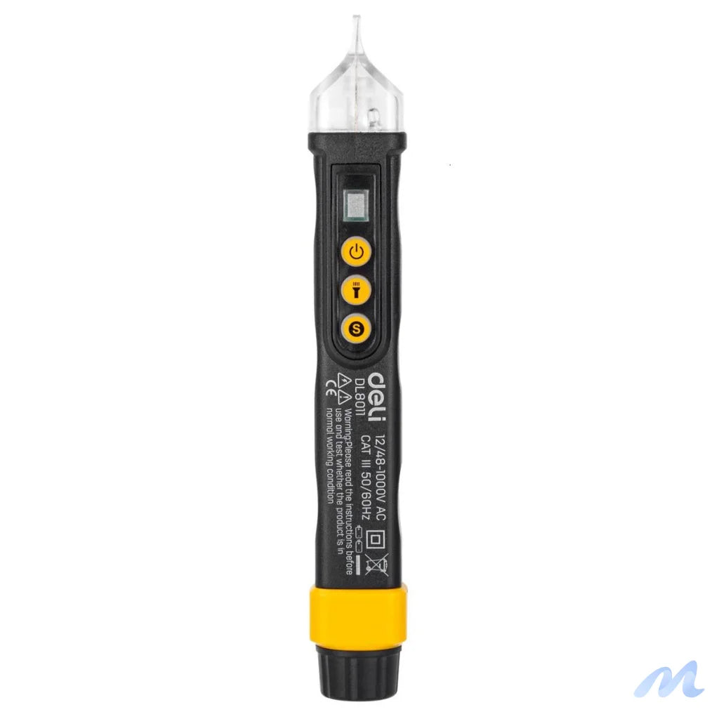 Non-contact voltage tester Deli Tools EDL8011, 12/48-1000V AC (black)