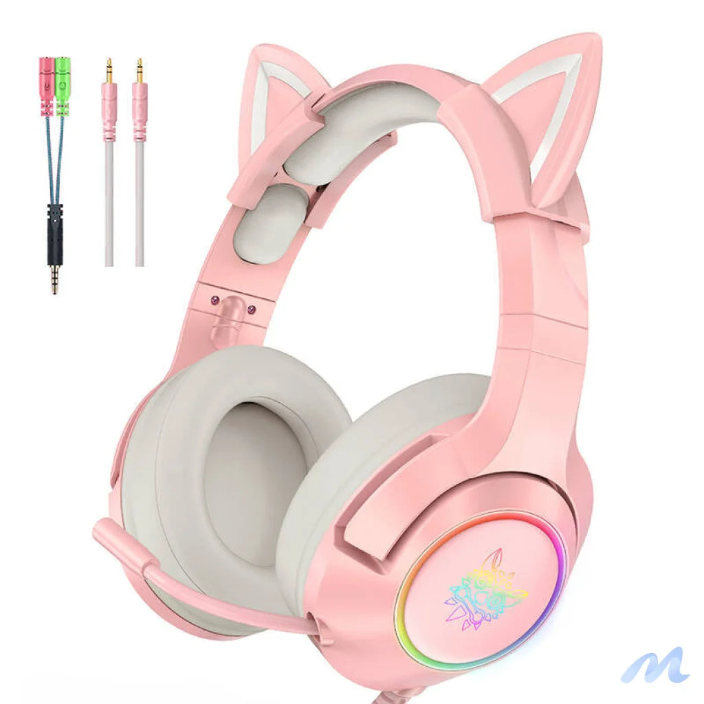 ONIKUMA K9 Pink RGB Gaming Headphones