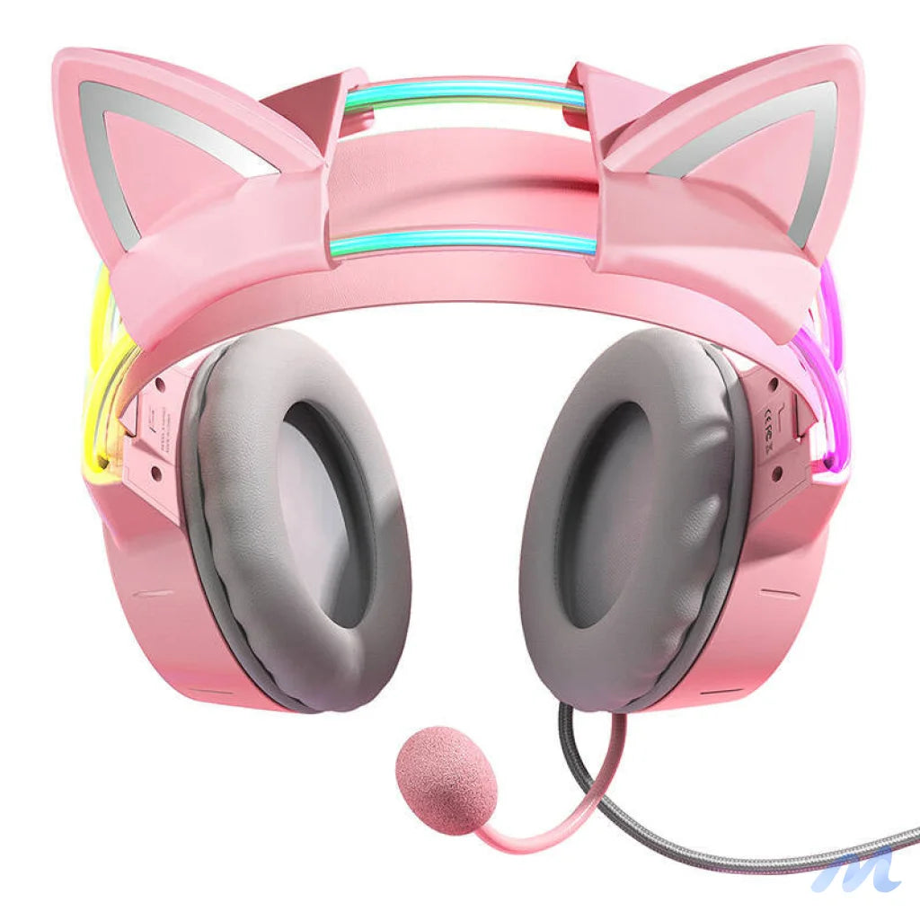 ONIKUMA X15Pro Gaming Headphones Pink/Cat Ears