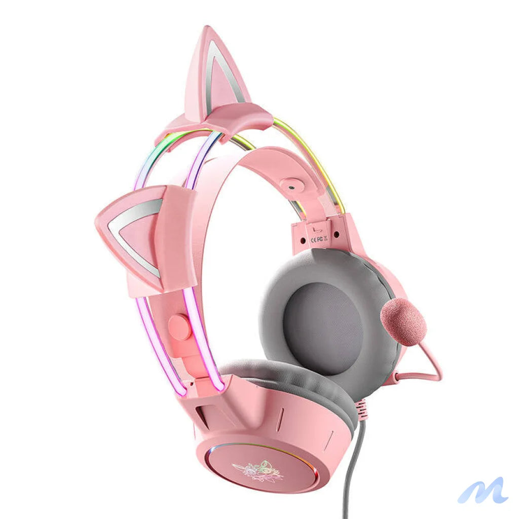 ONIKUMA X15Pro Gaming Headphones Pink/Cat Ears