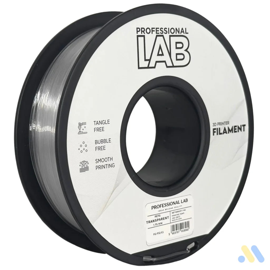 PETG combines the strength of ABS with the ease of PLA. It's slightly flexible, highly durable, and resistant to moisture and chemicals – great for functional and outdoor prints.