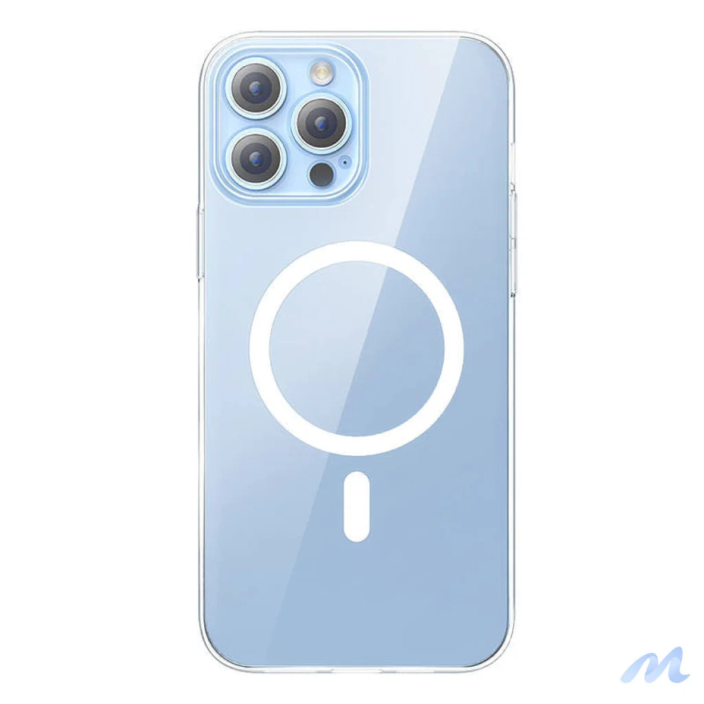 Phone case Baseus Magnetic Crystal Clear for iPhone 13 Pro (transparent) with all-tempered-glass screen protector and cleaning kit