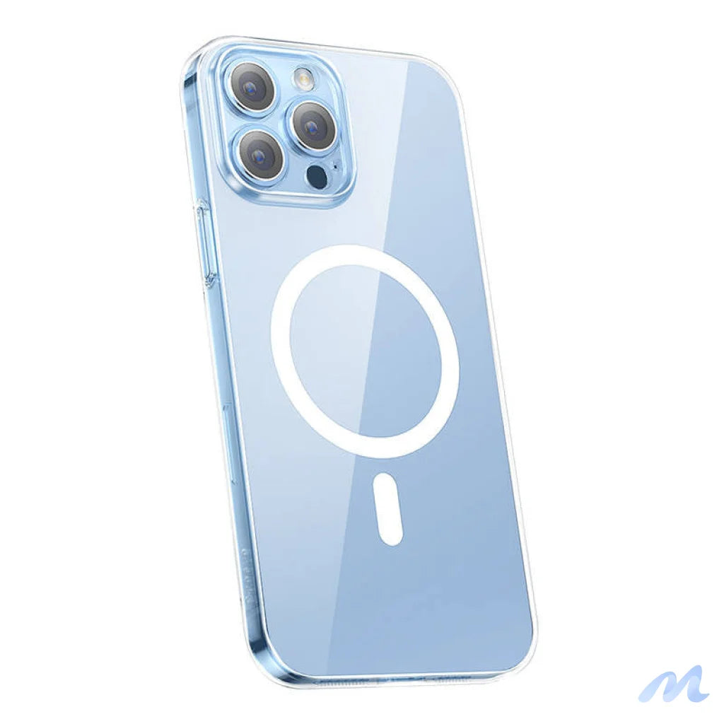 Phone case Baseus Magnetic Crystal Clear for iPhone 13 Pro (transparent) with all-tempered-glass screen protector and cleaning kit