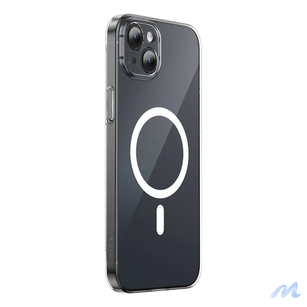 Phone case Baseus Magnetic Crystal Clear for iPhone 13 (transparent) with all-tempered-glass screen protector and cleaning kit