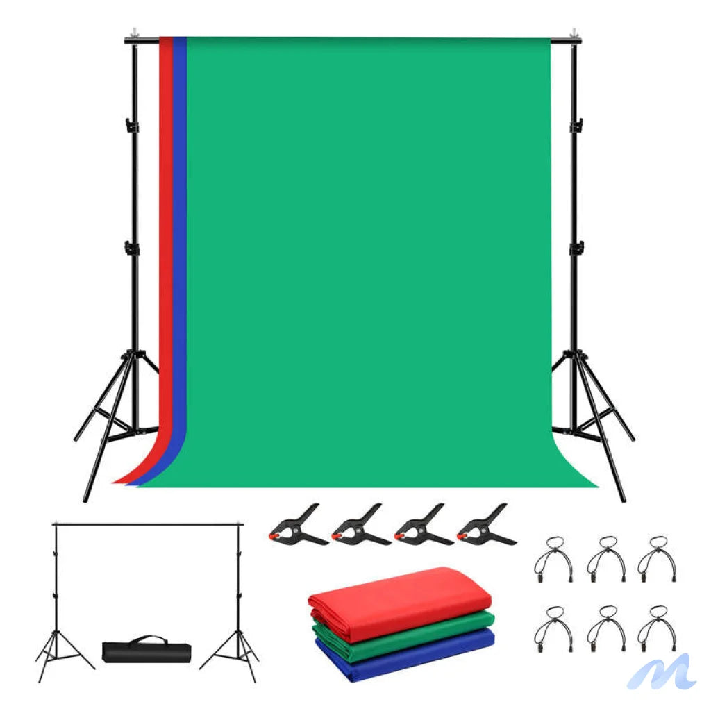 Photo studio background support Puluz 2x2m + Backdrops 3 pcs PKT5204