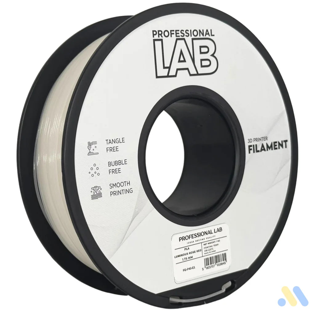 PLA Luminous is a glow-in-the-dark filament that absorbs light and emits it in the dark, perfect for decorative or artistic prints. It contains phosphorescent particles, so a hardened steel nozzle is recommended for long-term use.