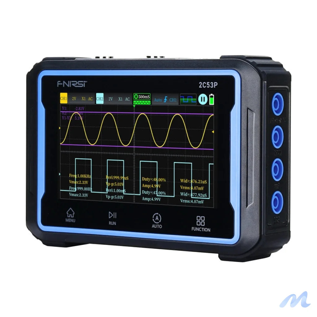 Portable 3-in-1 FNIRSI 2C53P 4.3" touchscreen oscilloscope