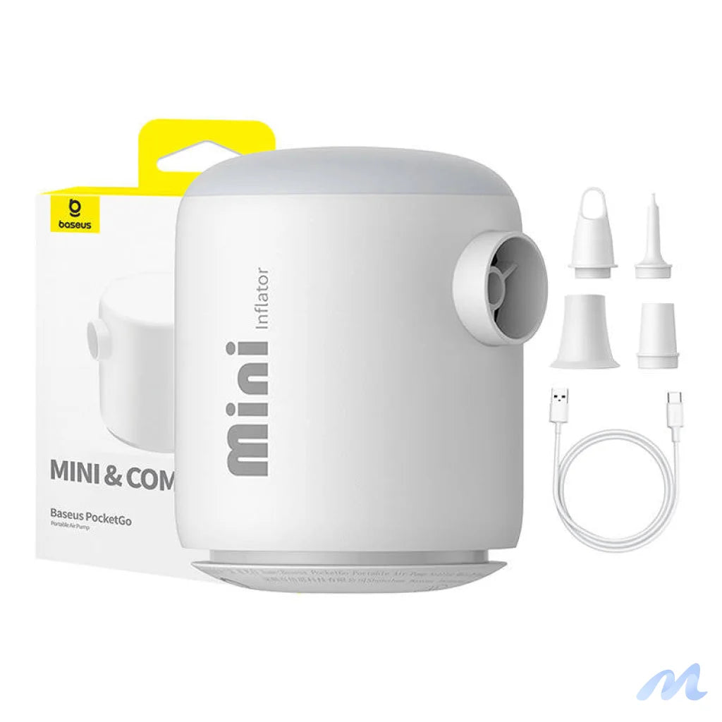 Portable Air Pump Baseus PocketGo (White)