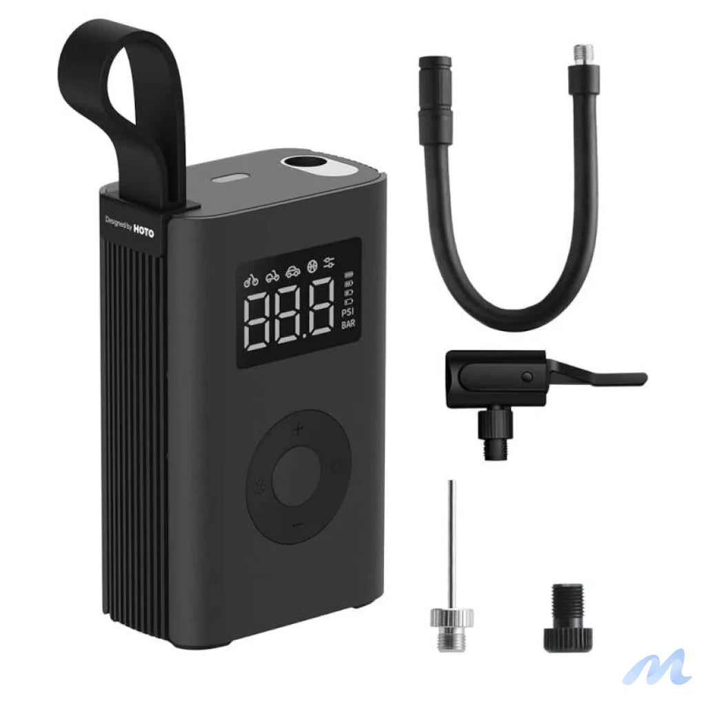 Portable compressor, electric pump HOTO QWCQA001 (10.3 bar, 150 PSI, 2000mAh)