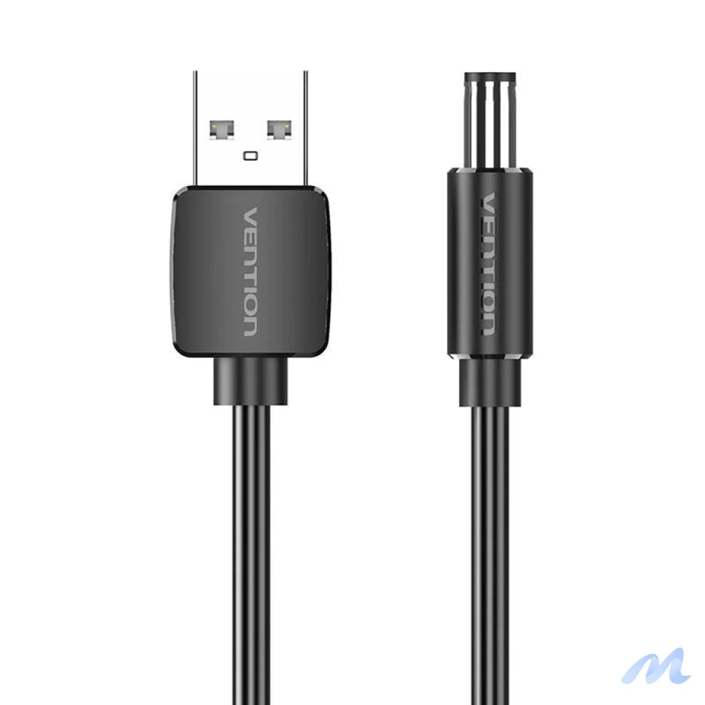 Power Cable USB 2.0 to DC 5.5mm Barrel Jack 5V Vention CEYBF 1m (black)